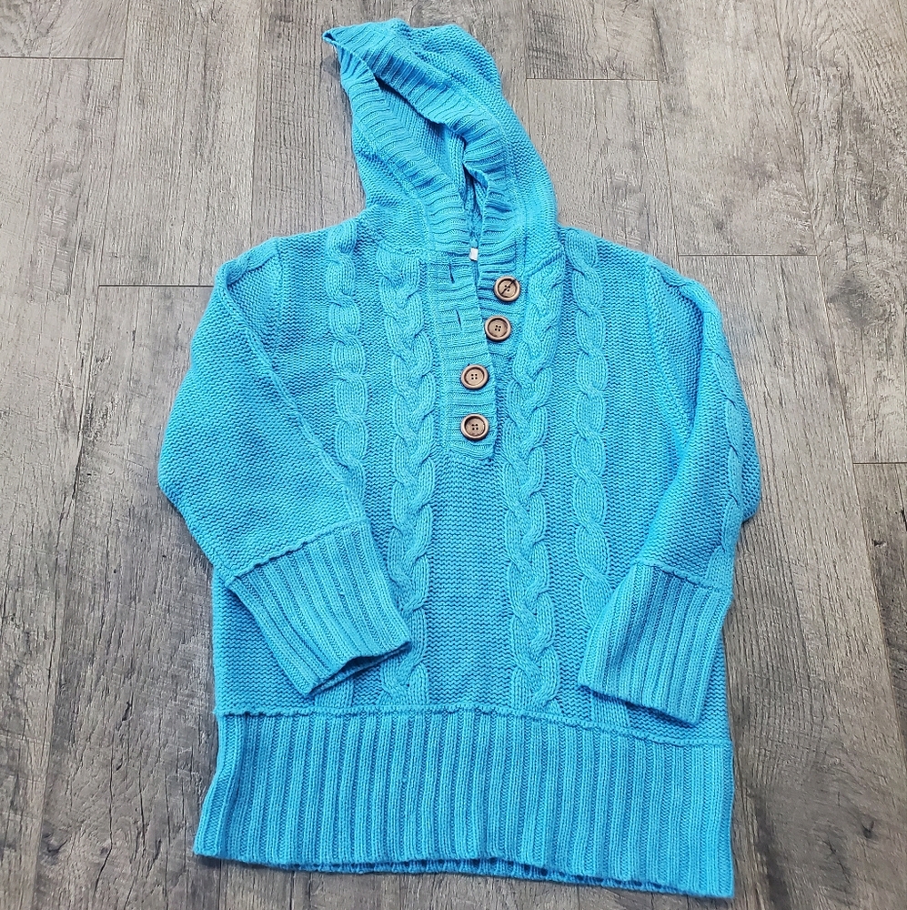 Teal Blue Dressbarn Hoodie Sweater